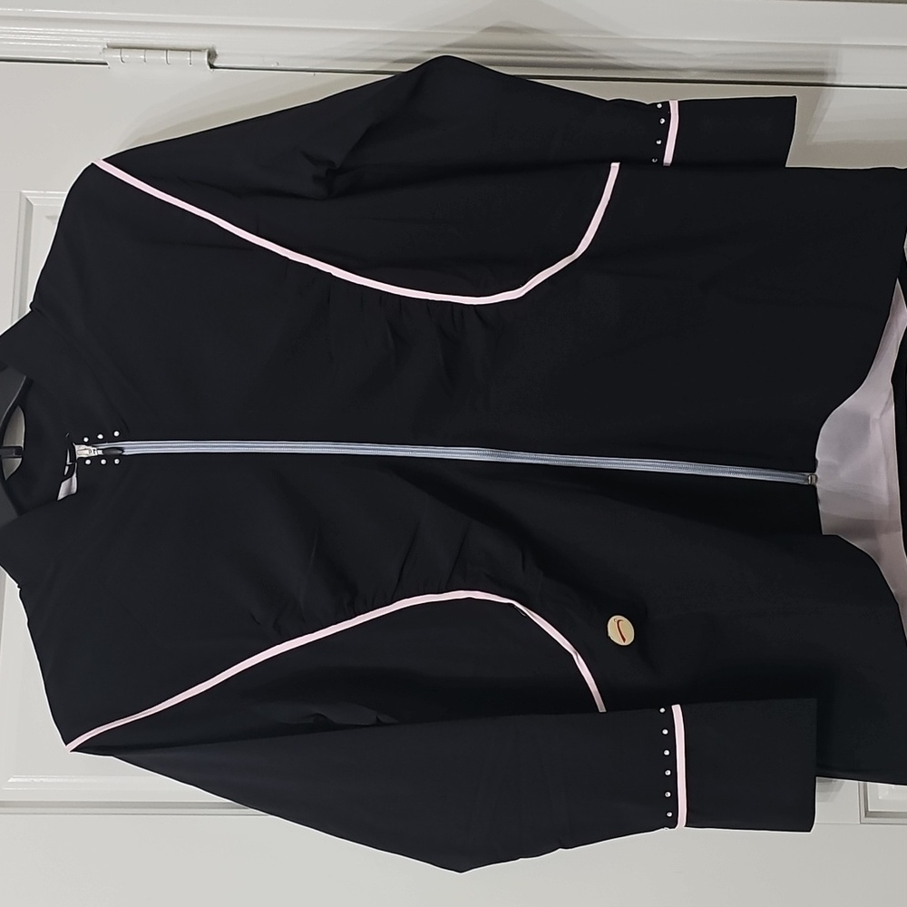 Swingdish Women's Luxury Golf Jacket NWT Size Small Swarovski Crystal Studs